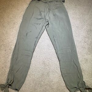 Olive Green Belted Pants